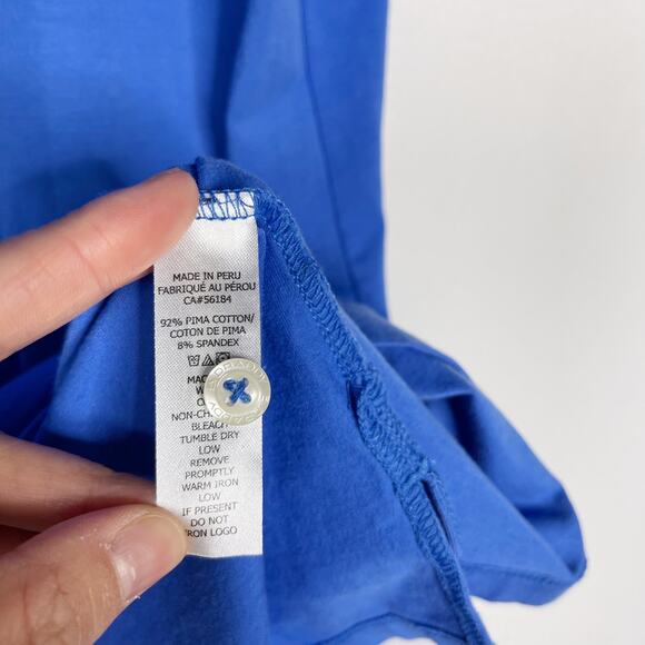 B Draddy Mens M Blue Pima Cotton Golf Polo Shirt Stretch Knit SCC Short Sleeve - Picture 7 of 8